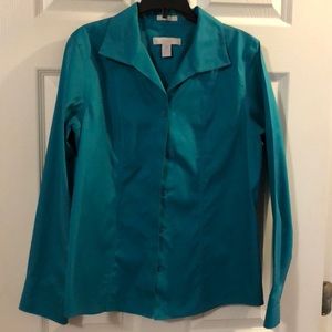 Teal button up shirt